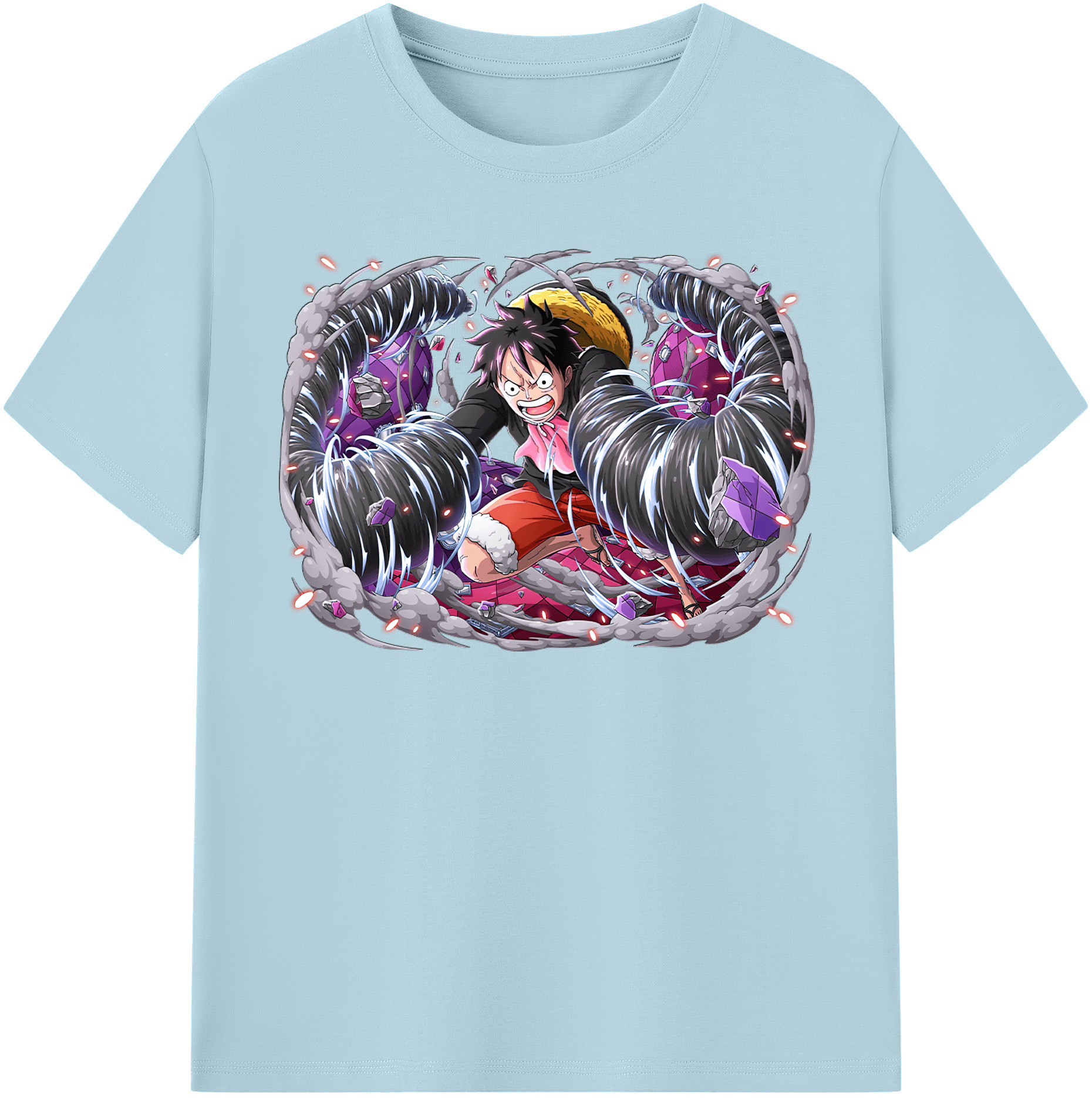 ワンピース モンキー・D・ルフィ ONE PIECE Monkey D. Luffy 綿100％半袖Tシャツ（フロントプリント）